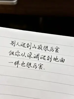创作者是云舒的别人爬到山顶很厉害，但你从深渊爬到地面，一样也很厉害。的null写法