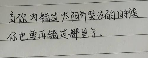 当你为错过太阳而哭泣的时候你也要再错过群星了